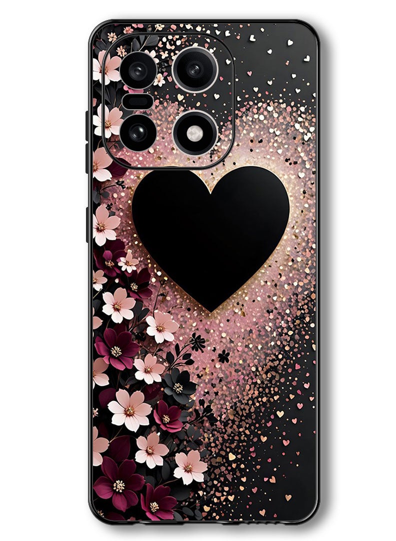 Theodor Case Compatible with OnePlus 15 6.78 Inch Protection Shockproof Bumper Cover Heart Flowers - Image 1